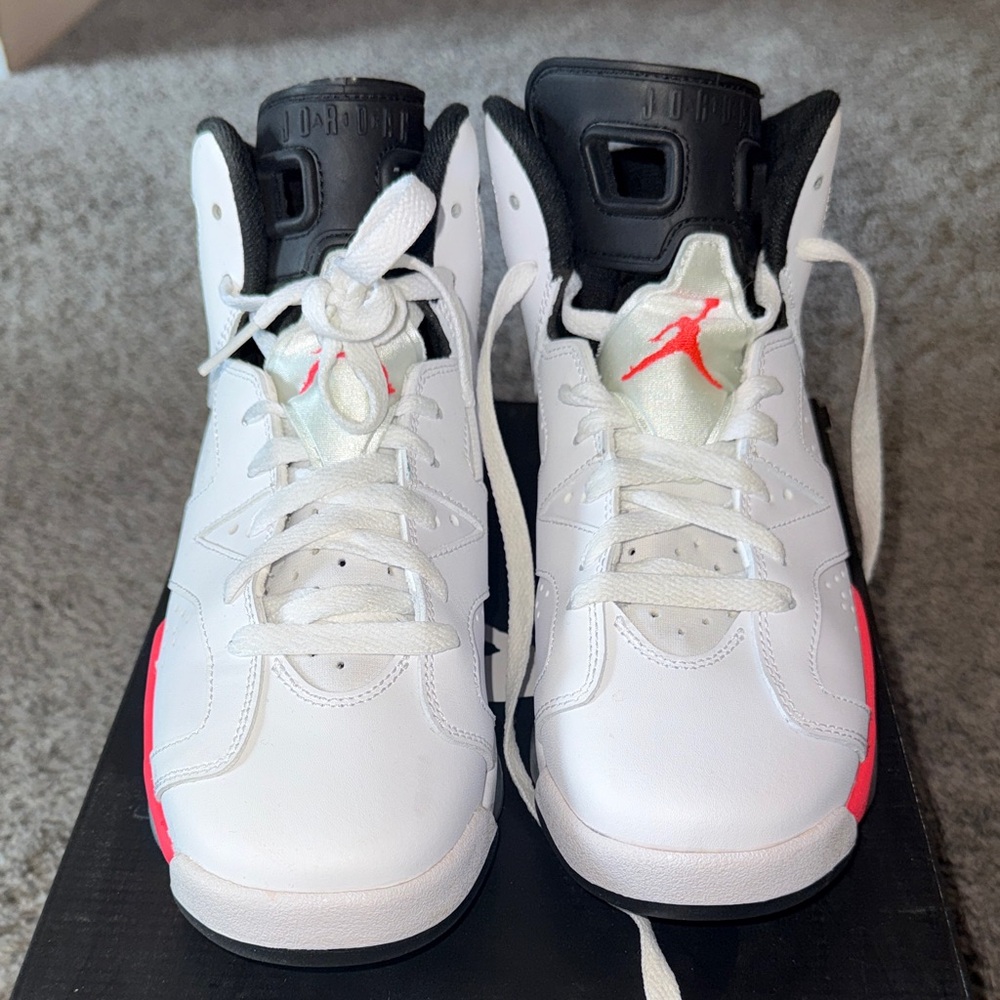 Jordan Kids White and Red Sneakers